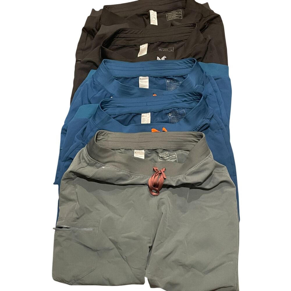 Lot of 5 FIGS Yola Jogger Scrub Pants XXL – Black, Blue, Green | Unisex Workwear